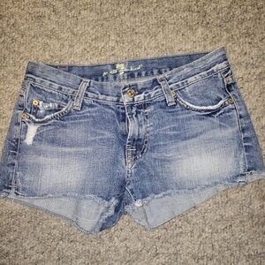 Womens 7 For All Mankind Boy Jean Short Denim Size 29